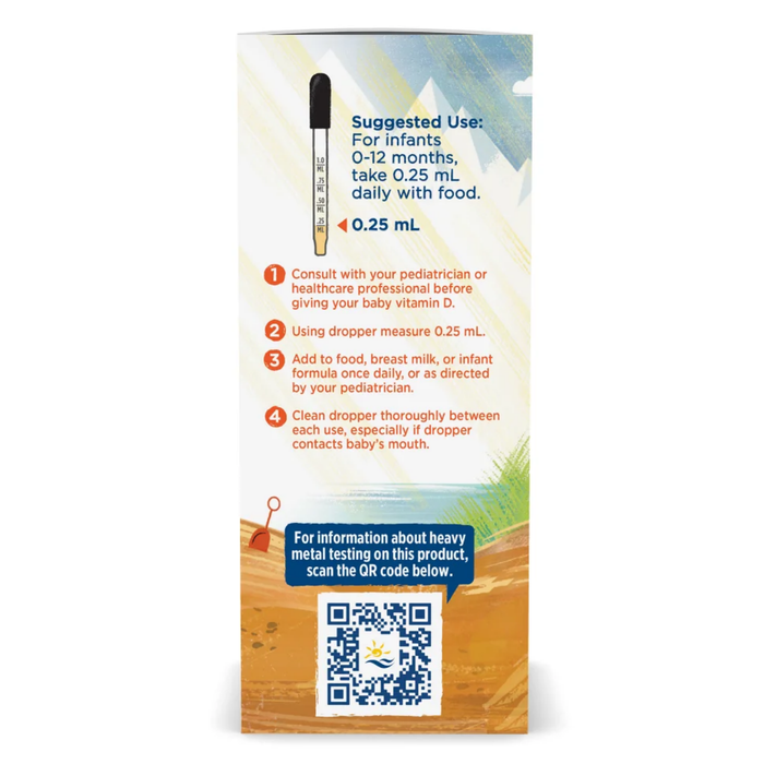 Vitamina D3 para Bebés 400 IU 22.5 ml (0.76 fl oz), Nordic Naturals