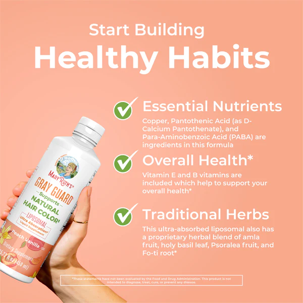 Gray Guard Liposomal Sabor Vainilla Durazno (15.22 fl oz 450 ml), Mary Ruth's