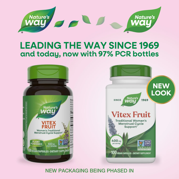 Vitex 400 mg para la Salud Menstrual (100 cápsulas vegetales) | Nature's Way