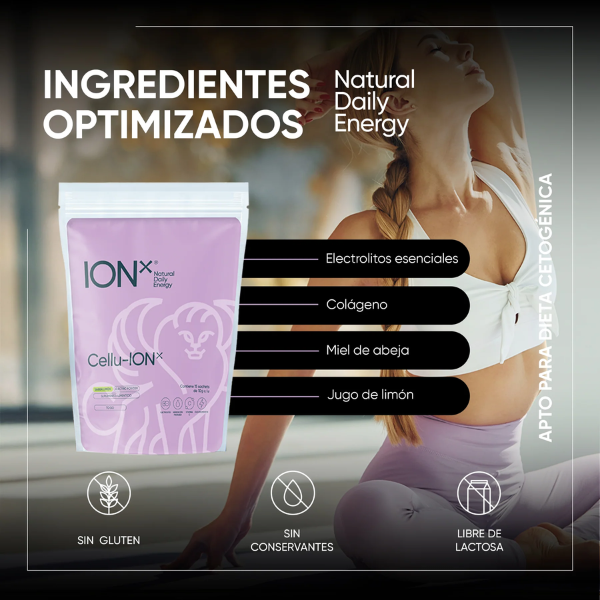 Electrolitos Cellu ion To Go Sabor Limón y Miel (150 g), ION X
