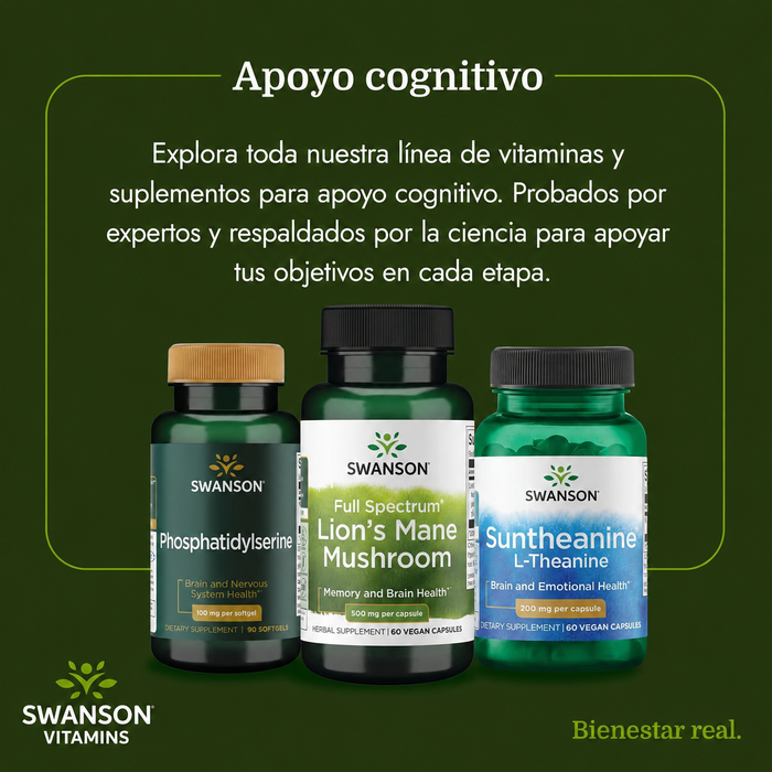 Swanson Fungus Mane de León 50mg (60 CAPS)/ Lion's mane Mushroom