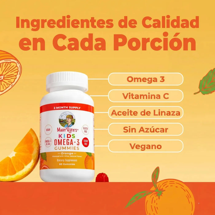 Vegan Omega-3 Gummies for Kids 60 gummies Mary Ruth