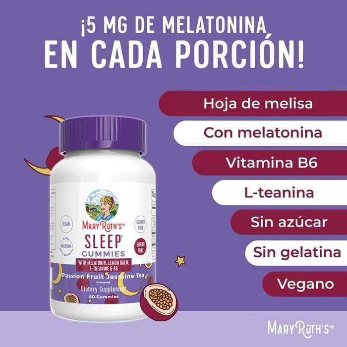 Melatonina para Dormir (60 gomitas), Mary Ruth´s