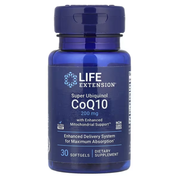 Super Ubiquinol CoQ10 con Apoyo Mitocondrial (30 softgels), Life Extension