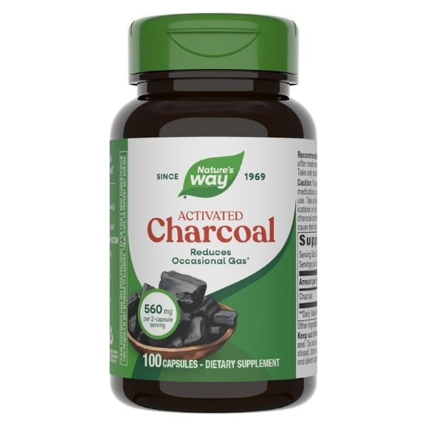 Carbón Vegetal Activado, 560 mg (100 caps), Nature's Way