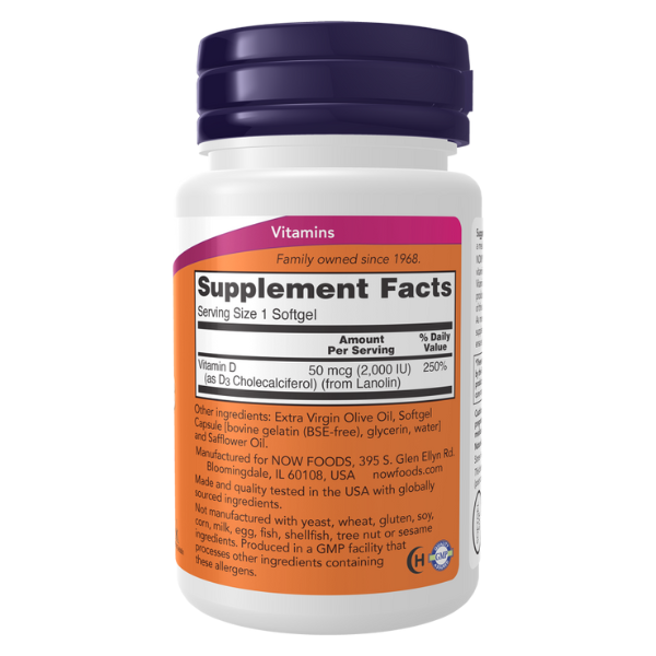 Vitamina D3 2000 UI Alta Potencia (240 softgels)