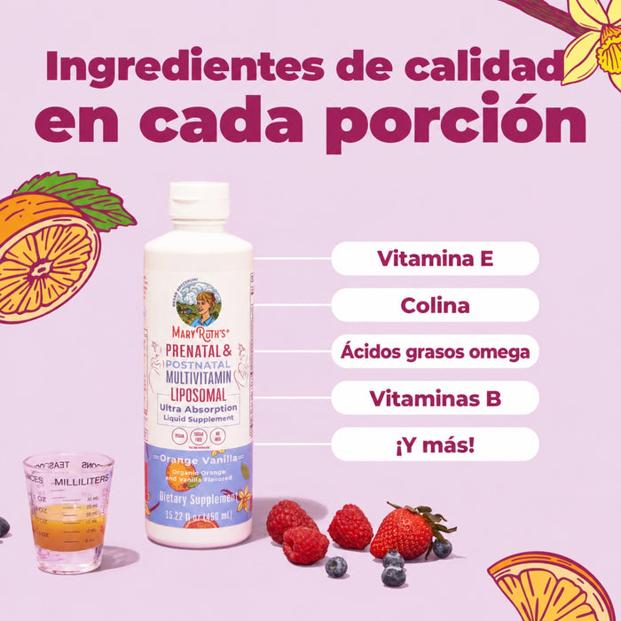 Prenatal &amp; Postnatal Liposomal Multivitamin 15.22oz (450.10ml) Mary Ruth