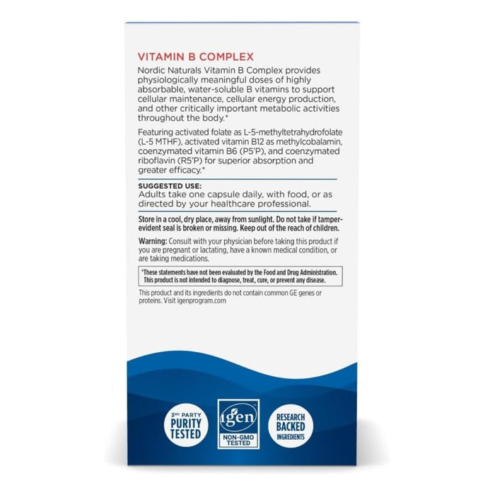 Complejo B (45 caps), Nordic Naturals