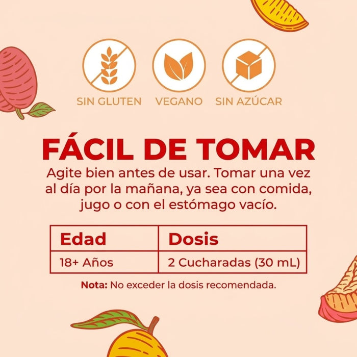 Multivitaminico Matutino + Crecimiento del Cabello Sabor Durazno-Mango, Liquido 450 ml (15.22 fl oz), Mary Ruth´s