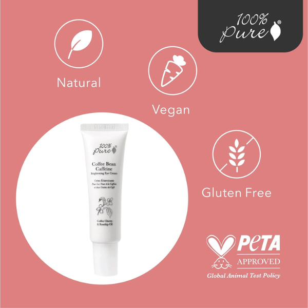 Crema Iluminadora para Contorno de Ojos de Café (1 fl oz 30 ml), 100% Pure