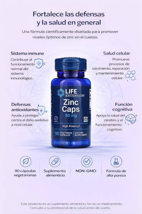 Zinc 50mg (90 veg caps), Life Extension