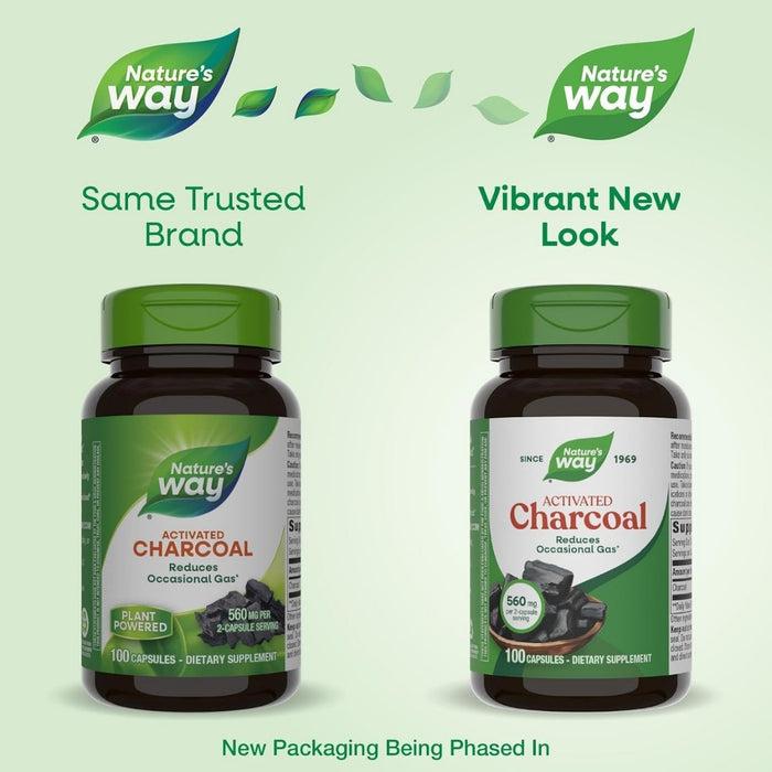 Carbón Vegetal Activado, 560 mg (100 caps), Nature's Way