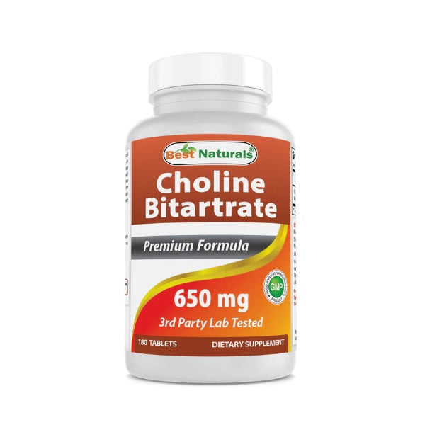 Bitartrato de colina 650 mg (180 comprimidos), Best Naturals