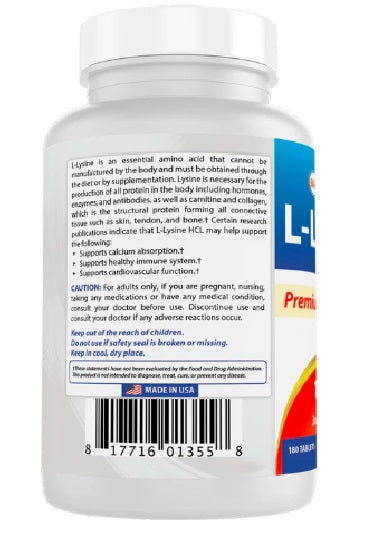 L-lisina 1000 mg (180 comprimidos), Best Naturals