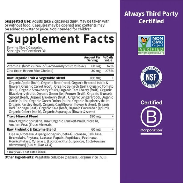 Zinc (60 veg caps), Garden of Life
