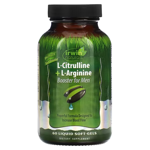 L-Citrulina + L-Arginina, Potenciador para Hombres (60 sotfgels), Irwin Naturals