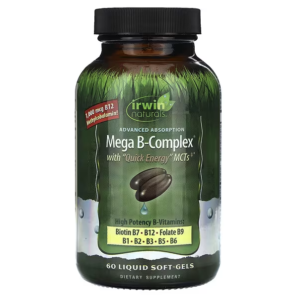 Mega Complejo B de Absorción Avanzada (60 softgels), Irwin Naturals