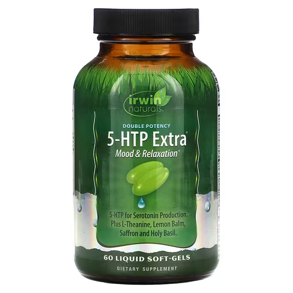 5-HTP de Doble Potencia (60 softgels), Irwin Naturals