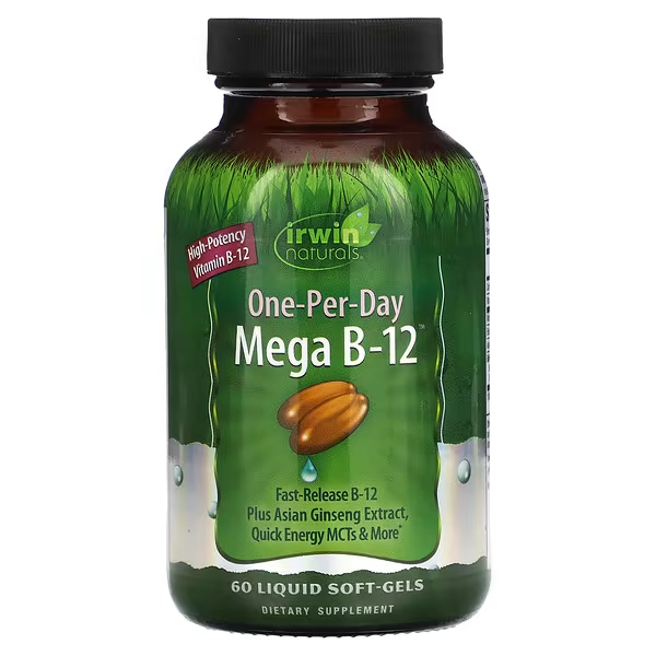 Mega B-12 Uno por Día (60 softgels), Irwin Naturals