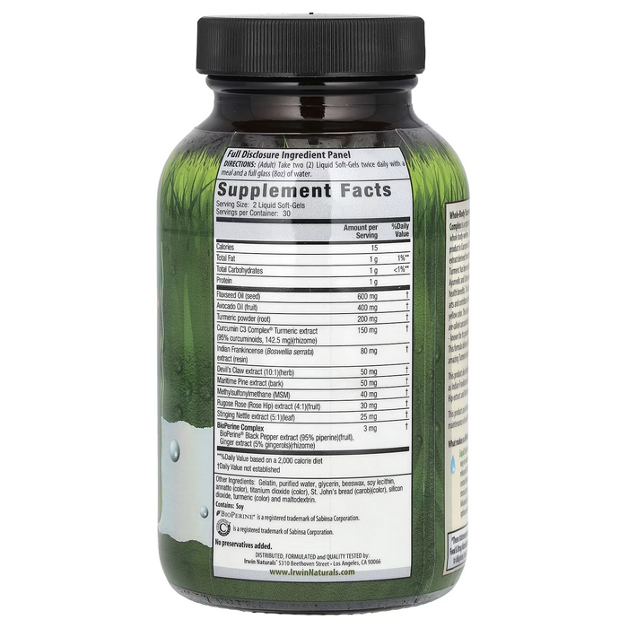 Complejo de Cúrcuma + Curcumina C3 (60 softgels), Irwin Naturals