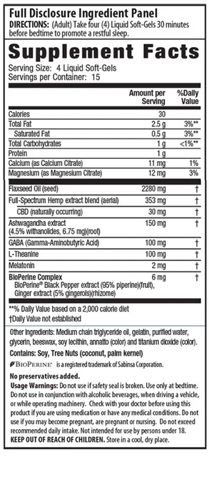 CBD + Poder para Dormir (60 softgels), Irwin Naturals