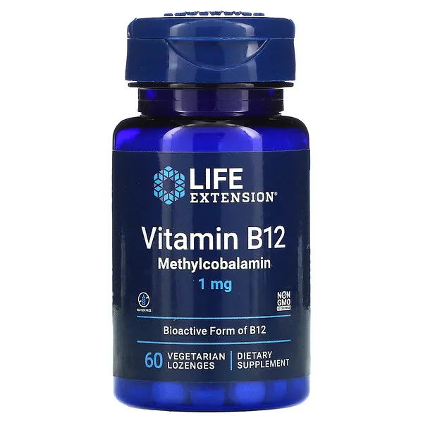 Vitamina B12 Metilcobalamina 1mg (60 veg tabs), Life Extension