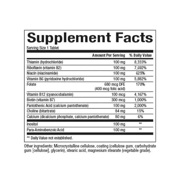 Completo B 100 mg Time Release (90 tabs), Natural Factors