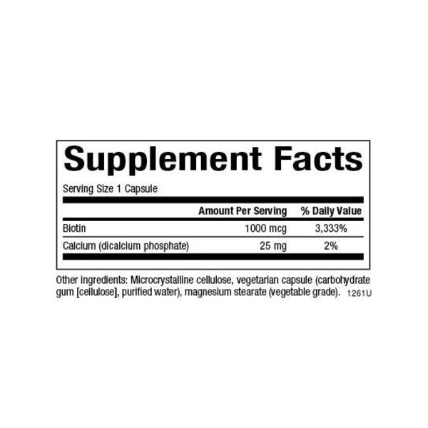 Biotina 1,000 mcg (90 vcap), Natural Factors