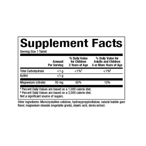 Citrato de Magnesio niños 50 mg BigFriends® (60 tabs masticables), Natural Factors