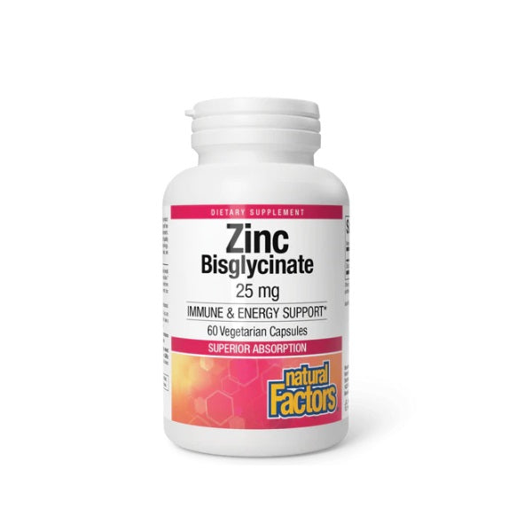 Bisglicinato de Zinc 25 mg (60 vcap), Natural Factors