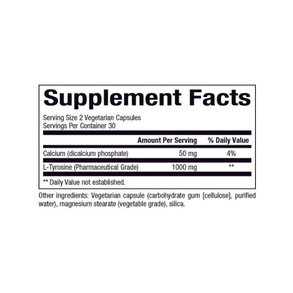 L-Tirosina 500 mg (60 vcap), Natural Factors