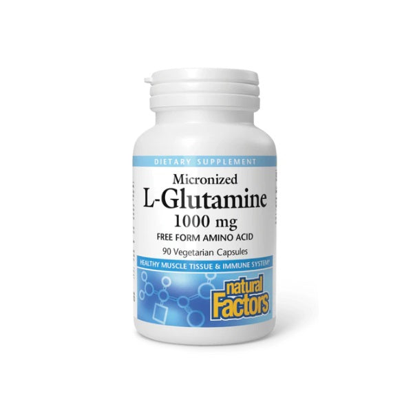 L-Glutamine Micronizado 1,000 mg (90 vcap), Natural Factors