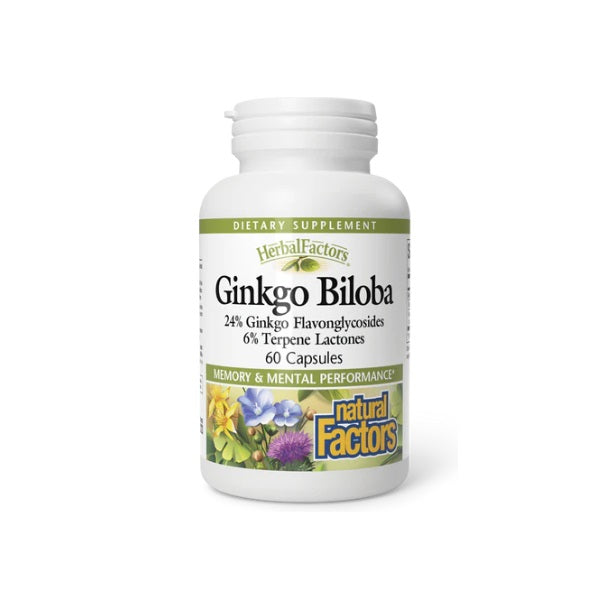 Ginkgo Biloba 60 mg HerbalFactors® (60 caps), Natural Factors