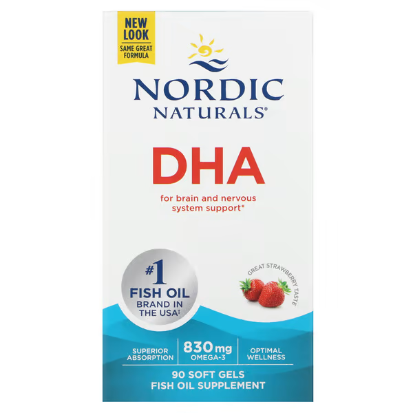 DHA 830 mg, sabor Fresa (90 softgels), Nordic Naturals