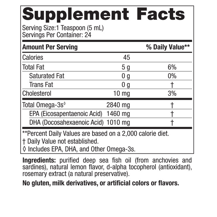 Ultimate Omega sabor Limón 2840 mg (4 fl oz /119 ml), Nordic Naturals