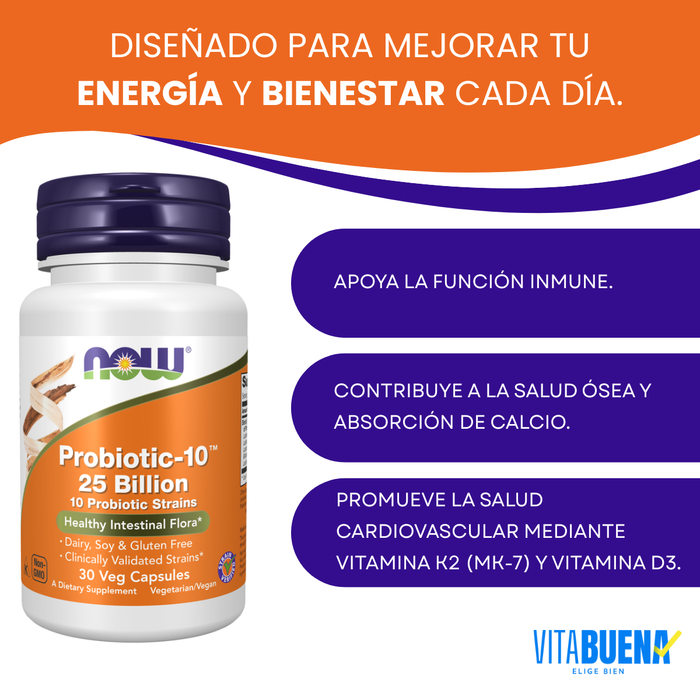 Probiotics 10-25 Billion (30 VegCaps) / Probiotic-10 strains 25 Billion
