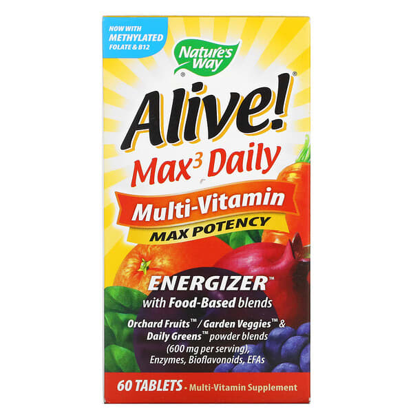 Alive!® Max3 Multivitamínico De Potencia (60 tabs), Nature's Way