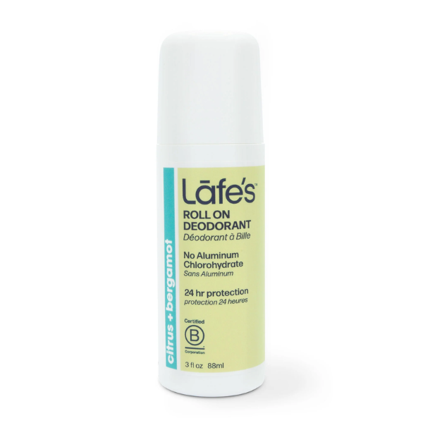 Desodorante Roll-On Cítricos + Bergamota (3 oz / 88 ml), Lafe's