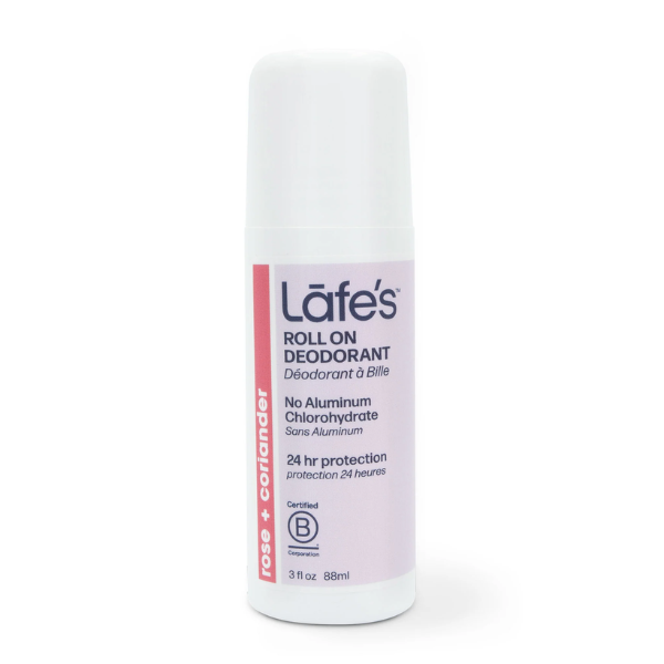 Desodorante Roll-On Rosa + Cilantro (3 oz / 88 ml), Lafe's