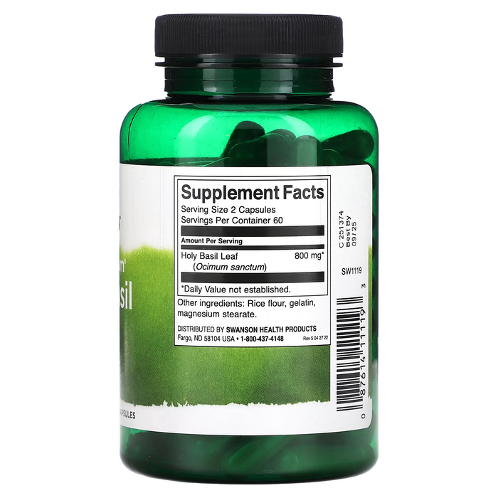 Holy Basil Leaf Full Spectrum 400 mg (120 caps), Swanson