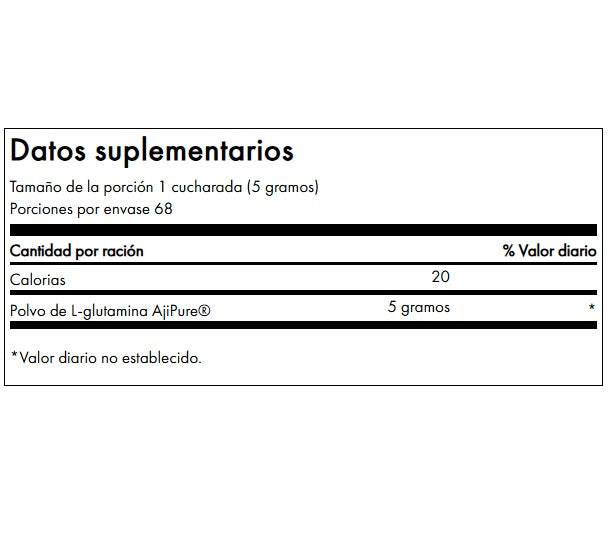 L-glutamina en polvo AjiPure 12 oz (340 g), Swanson