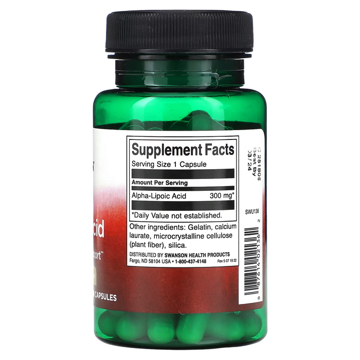 Acido Alfa Lipoico 300 mg (60 caps), Swanson