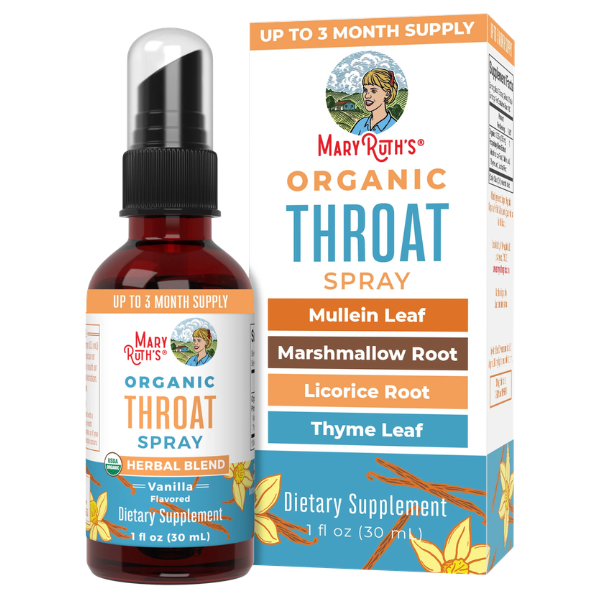 Spray para Garganta Orgánico Sabor Vainilla (1 fl oz 30 ml), MaryRuth's