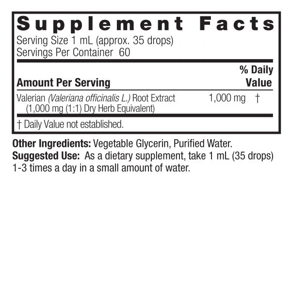 Raiz de Valeriana 1,000 mg (2 fl oz/60 ml), Nature's Answer