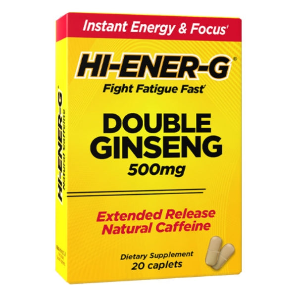 Doble Ginseng 500 mg Energético Diario Hi-Ener-G® (20 caplets), Windill