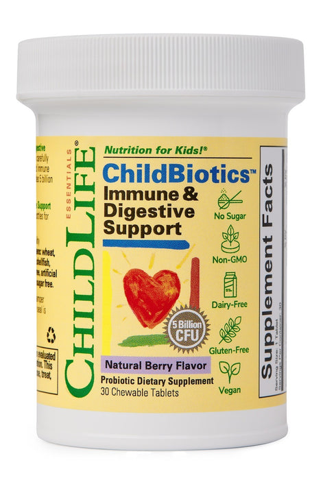 Childbiotics Apoyo Inmunológico y Digestivo para Niños (30 tabs masticables), Child Life