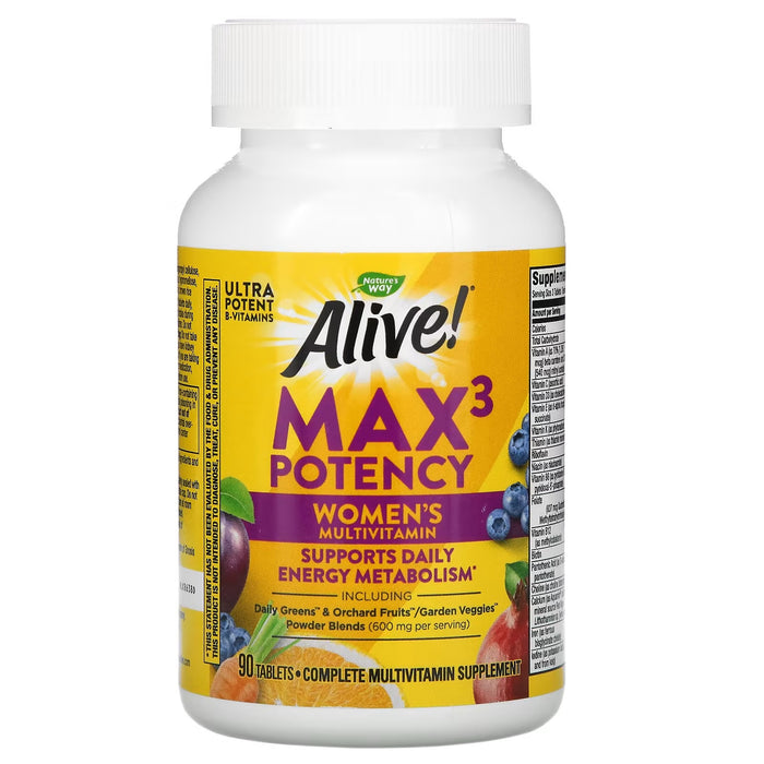 Alive!® Max3 Potency Multivitamínico Para Mujeres (90 tabs), Nature's Way