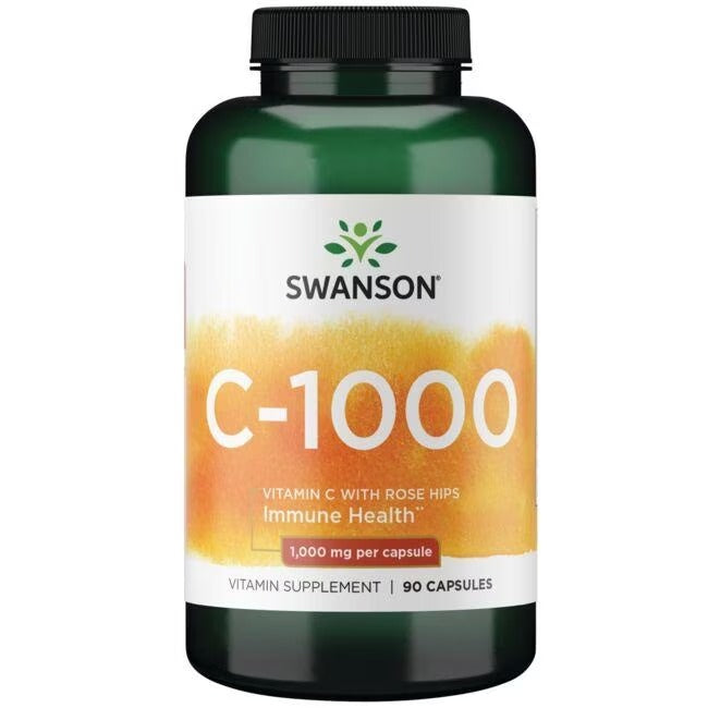 Vitamina C-1000 Con Escaramujos 1000 mg (90 caps), Swanson