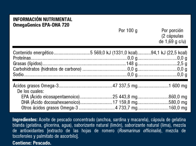 Omega EPA-DHA 720 1.69 g (60 caps), Metagenics