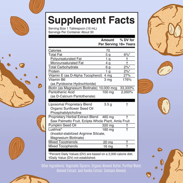 Crecimiento del Cabello MAX Liposomal Sabor Galletas de Almendra 450 ml (15.22 fl oz), Mary Ruth's